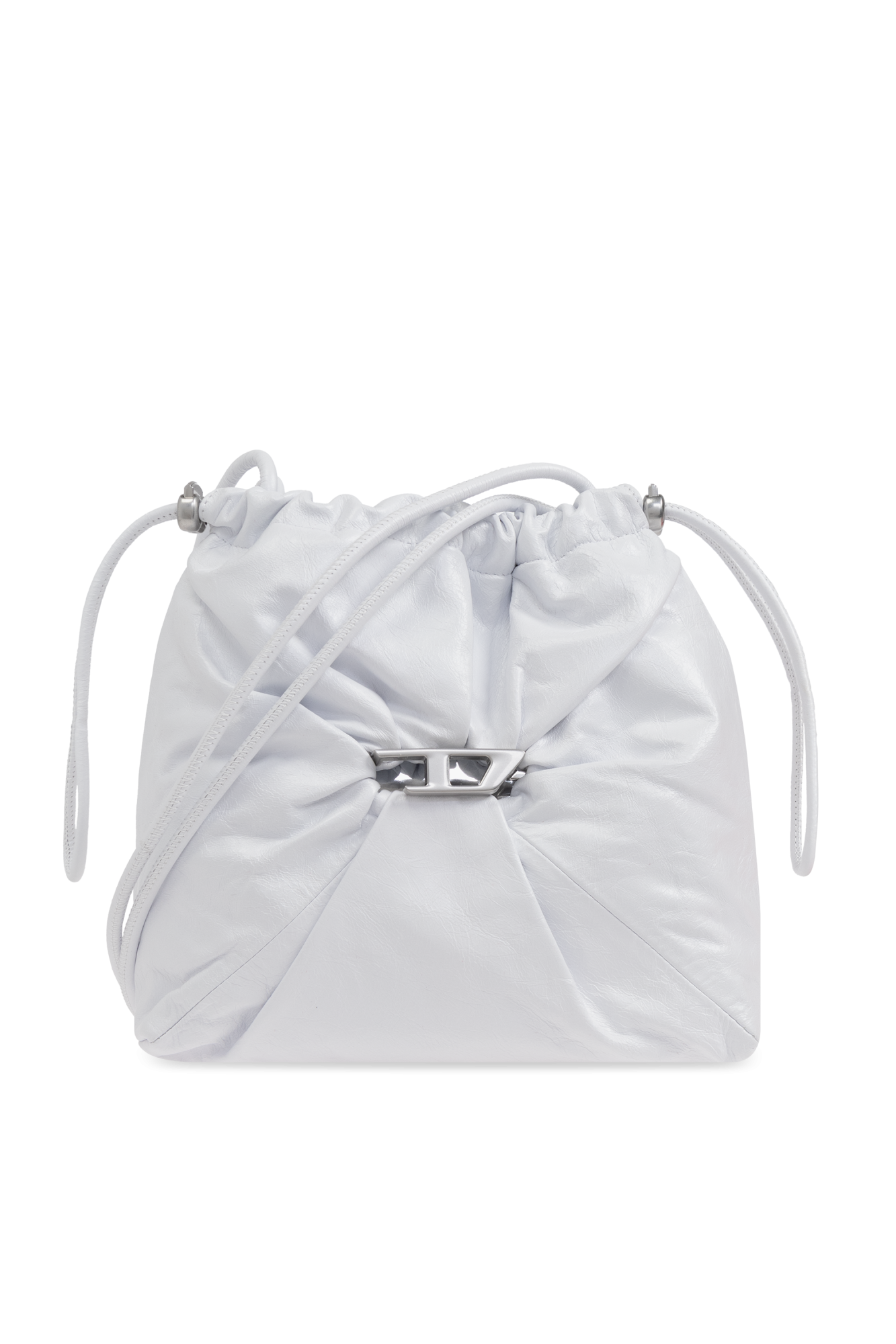 Women's Scrunch-D M-Shoulder bag in shiny leather | Black | Diesel